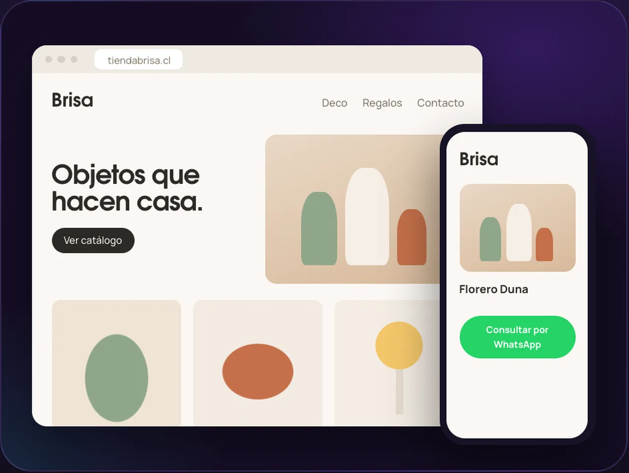 Ejemplo: web y versión móvil de Tienda Brisa